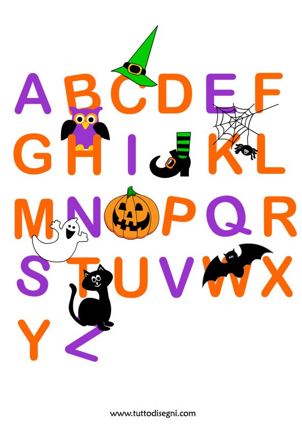 alfabeto halloween colorato