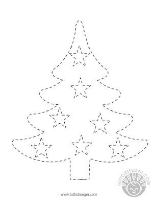 Pregrafismo Albero Di Natale Con Stelle TuttoDisegni