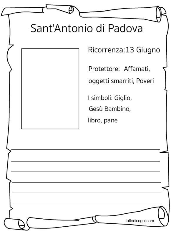 Schede Sui Santi Per I Bambini TuttoDisegni