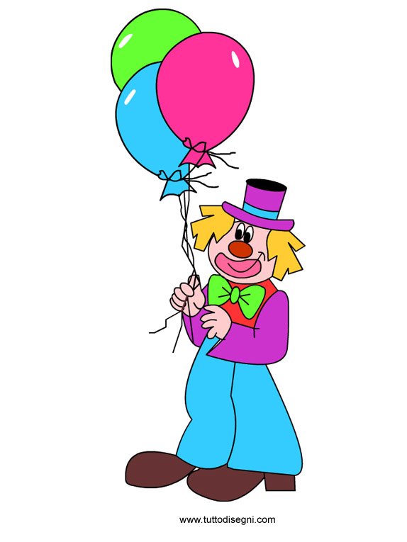 pagliaccio con palloncini colorati