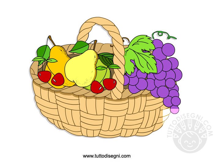 cesto frutta colorata