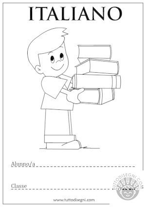 Copertine di italiano da colorare 55 Copertina con i libri