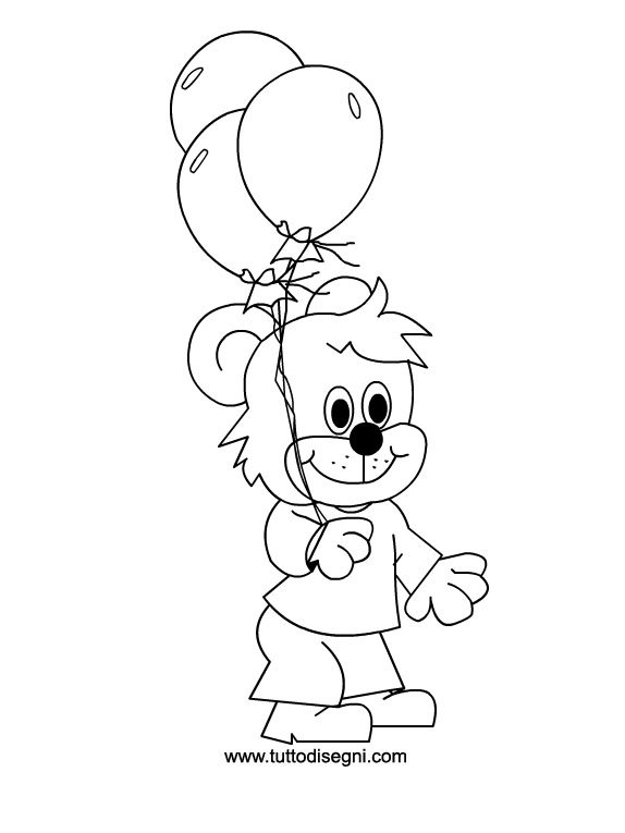 disegno orsetto palloncini