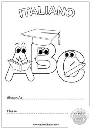 Copertine di italiano da colorare 60 Copertina con le lettere ABC