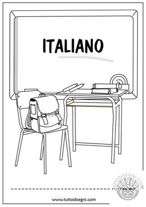 Copertine di italiano da colorare 43 Copertina con la lavagna