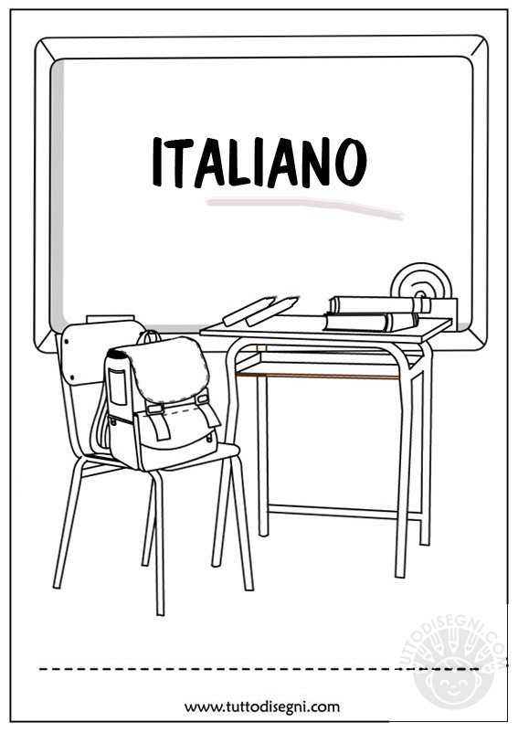 copertina italiano da colorare