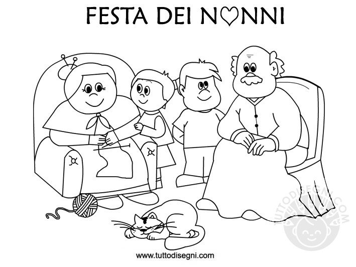 Cartello Festa Dei Nonni Da Colorare - Tuttodisegni.com