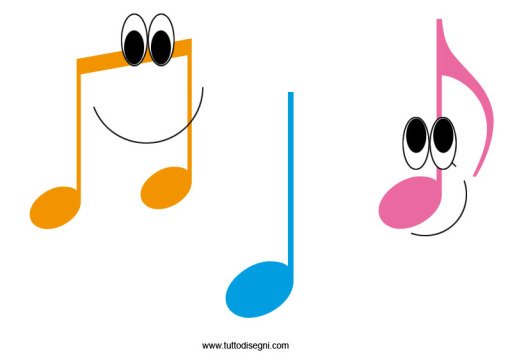 Note musicali colorate da stampare - TuttoDisegni.com
