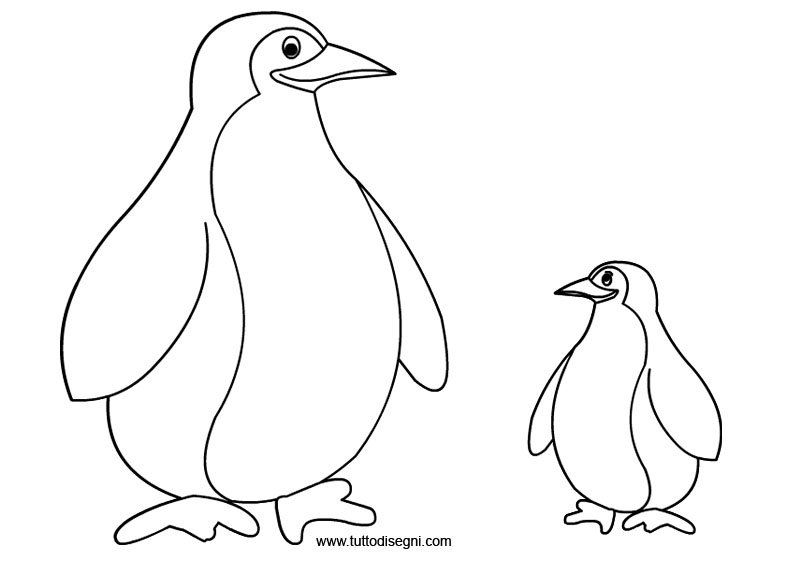 pinguini inverno da colorare