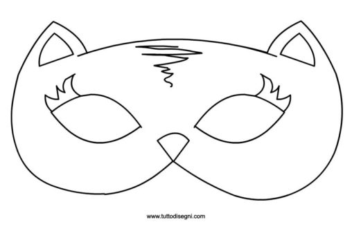maschera gatta da colorare