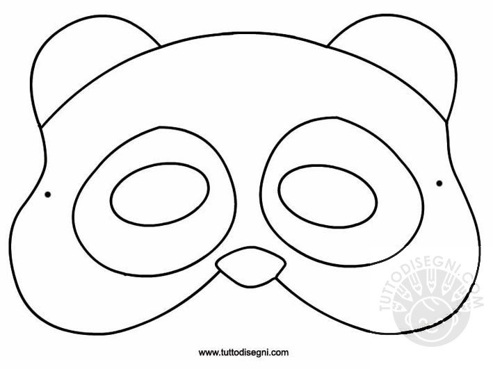 maschera panda da colorare