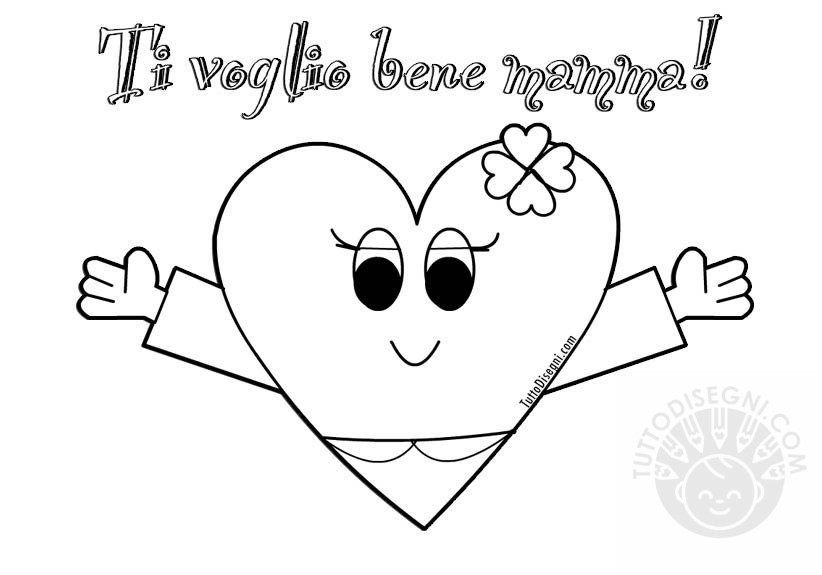 cuore ti voglio bene mamma disegno