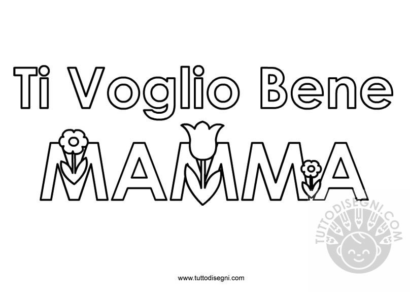 ti voglio bene mamma da colorare