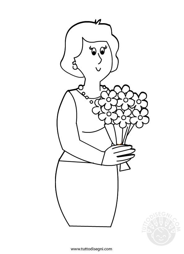 mamma con fiori