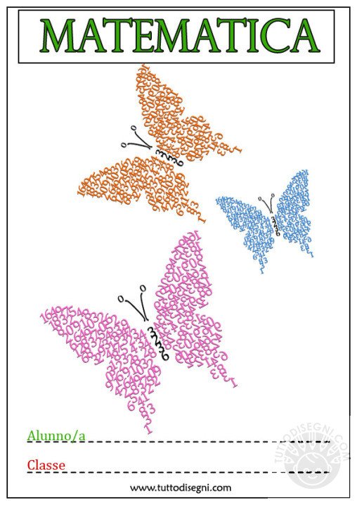 copertina matematica farfalle