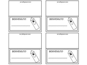 Segnaposti benvenuto da colorare