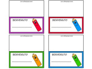 Segnaposti benvenuto a colori