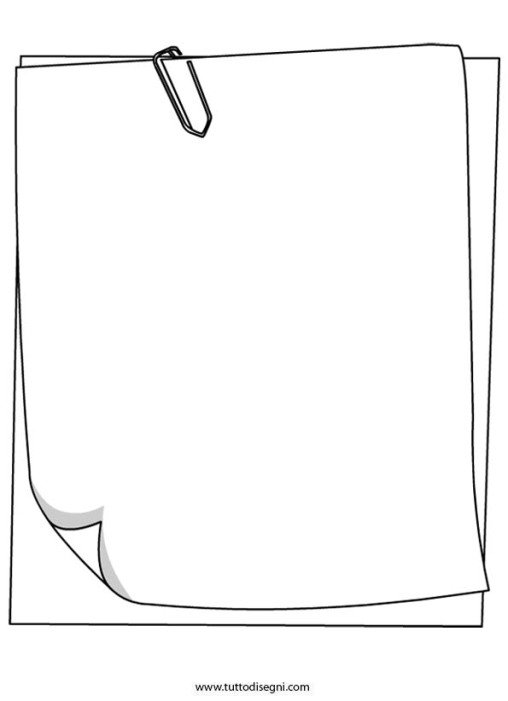 Postit carta con graffetta da colorare