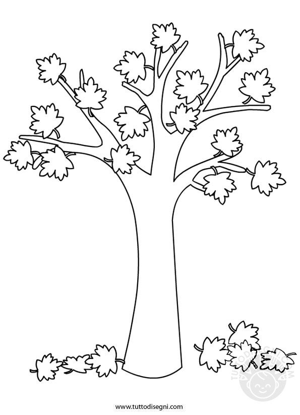 disegno albero autunno