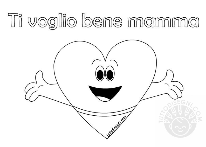 cuore sorridente per mamma da colorare