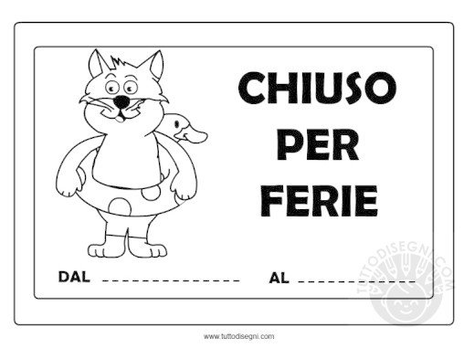 cartello chiuso ferie