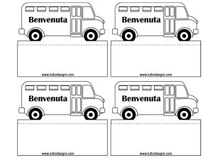 Scuolabus benvenuta da colorare