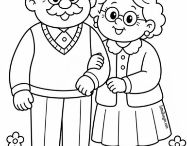 Festa dei nonni da colorare 10 nonni abbracciati