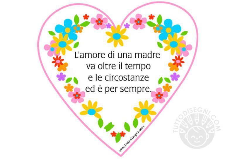 Dedica Per La Festa Della Mamma Biglietto con frase per la festa della mamma - TuttoDisegni.com
