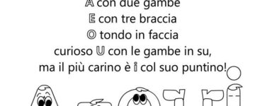 Filastrocca delle vocali da colorare 4 strambe vocali filastrocca