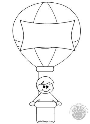Mongolfiera bambino da colorare