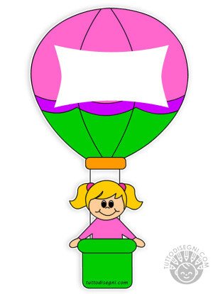 Mongolfiera bambina a colori