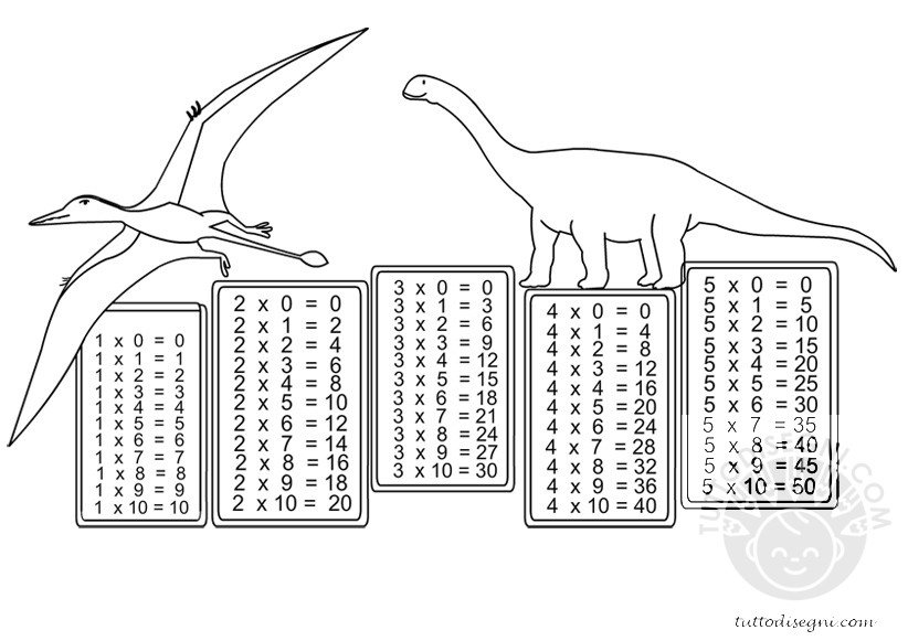tabelline dinosauri 1