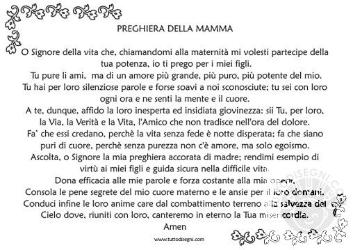 preghiera della mamma