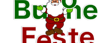 babbo natale buone feste scritta