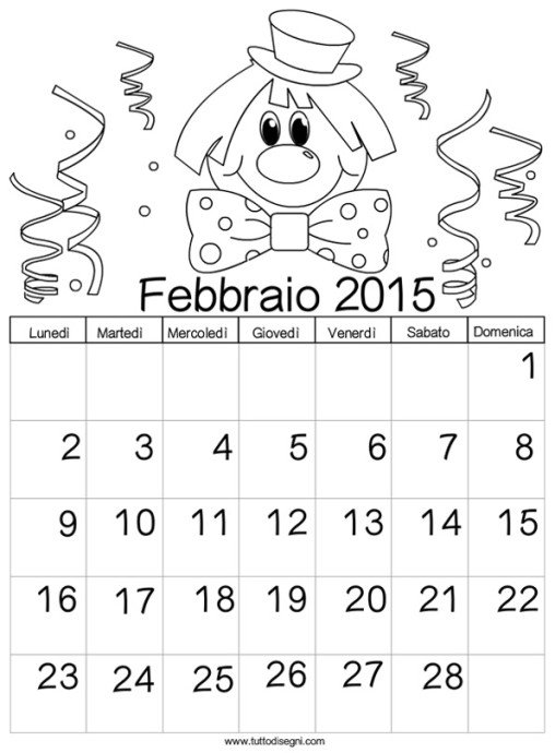 calendario febbraio