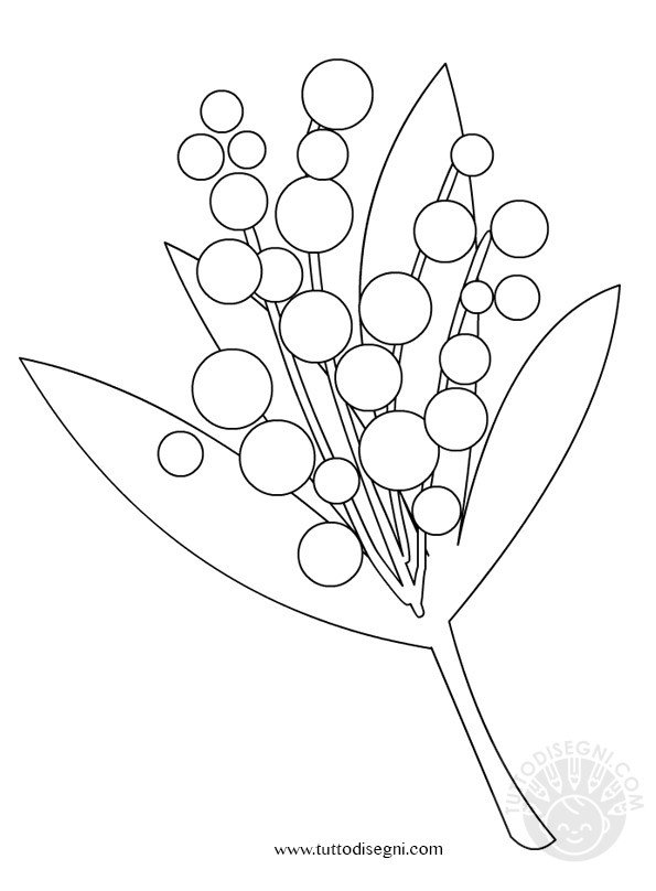 disegno mimosa 8 marzo