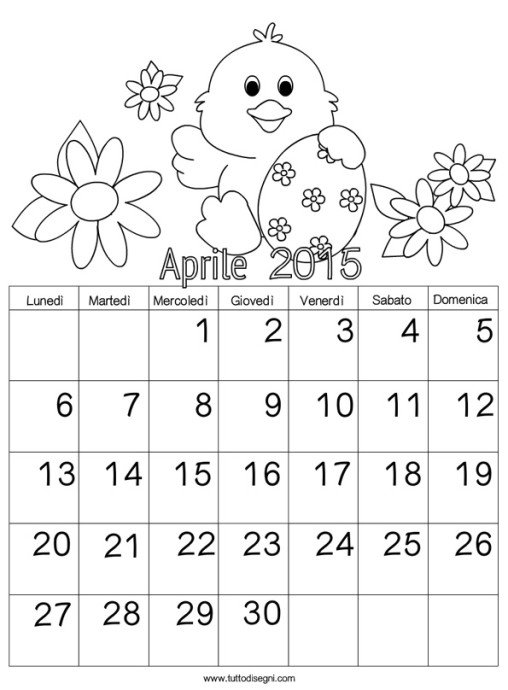 calendario 2015 aprile