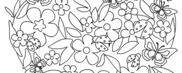 Festa della Mamma: cuore con fiori da colorare 6 disegni festa mamma