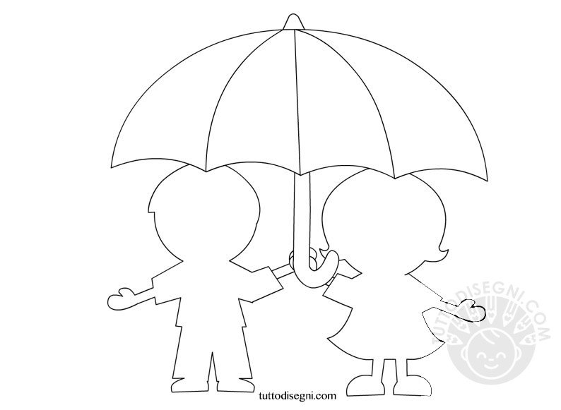 bambini ombrello sagoma