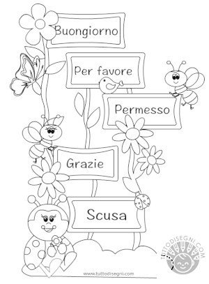 Parole magiche da colorare