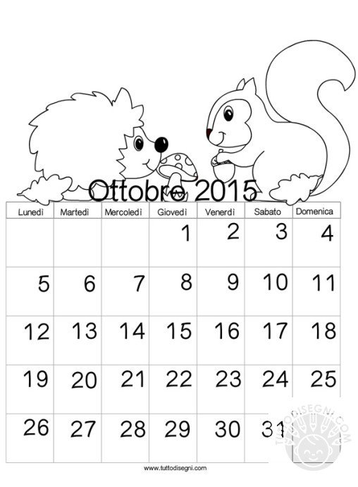 calendario 2015 ottobre