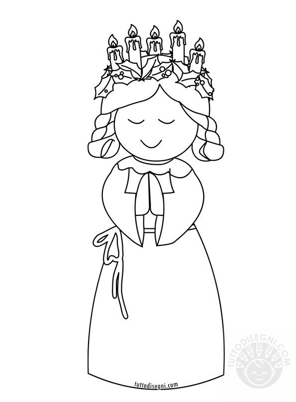 Santa Lucia da colorare 3 santa lucia disegno 1