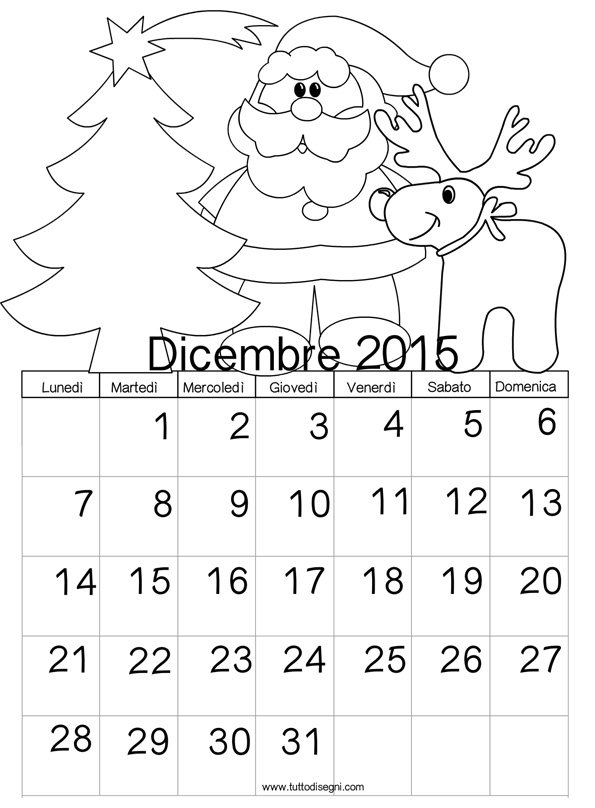 calendario 2015 dicembre