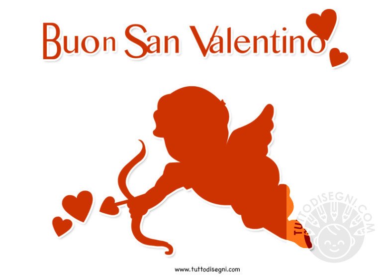 Scritta Buon San Valentino Con Cupido Tuttodisegni Com