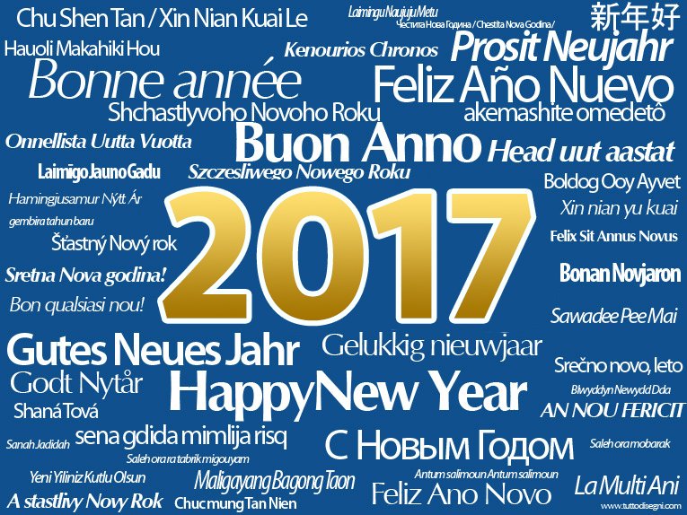 buon anno tutte lingue 2017