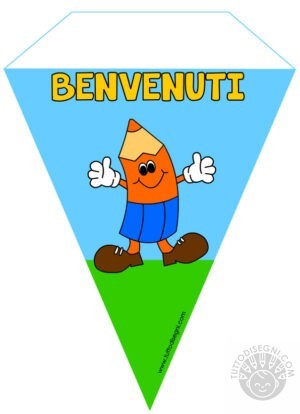 Bandierina matita benvenuti