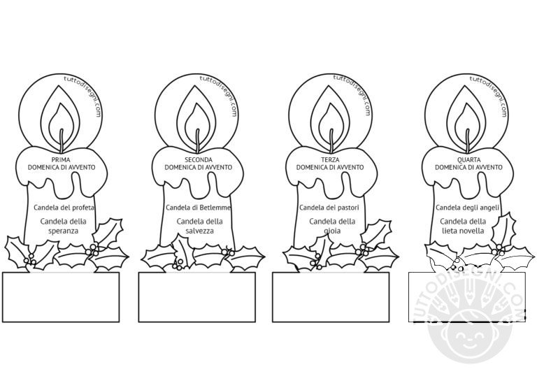 Quante Sono Le Domeniche Di Avvento Le candele di Avvento da colorare - TuttoDisegni.com