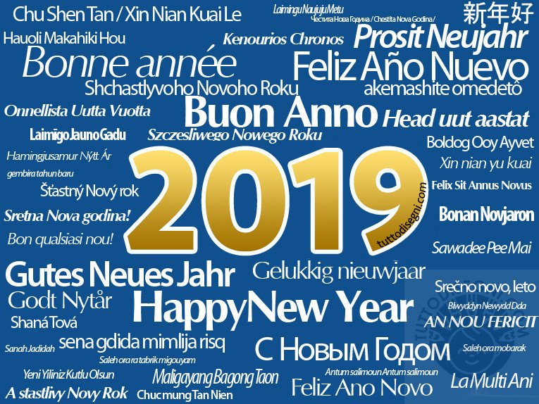 buon anno tutte lingue 2019