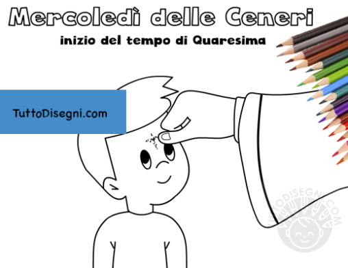 Mercoledì delle Ceneri disegno per bambini - TuttoDisegni.com