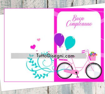 biglietto compleanno bicicletta